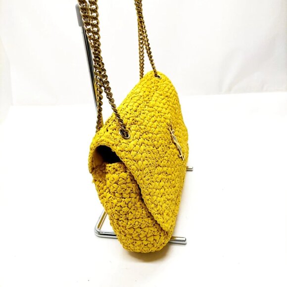 Saint Laurent Shoulder Bag Yellow Straw 995-070325 - Picture 4 of 13